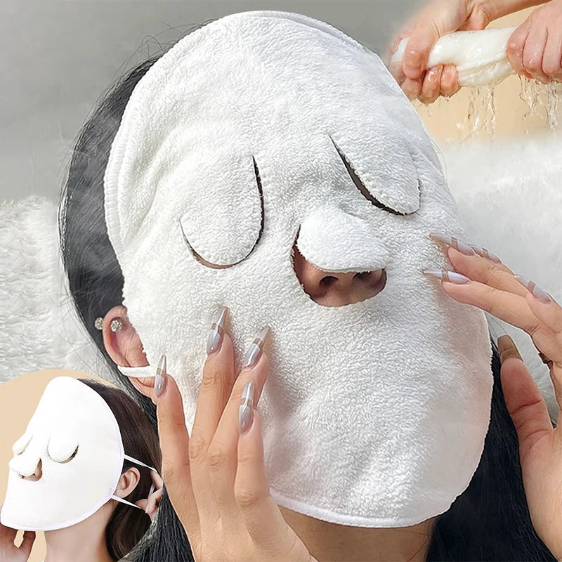 Hot Compress Towel Hanging Ear Soft Skin-Friendly Steam Heating Cold Hot Compress Face Towel Wet Compress Irrigation Face Towel